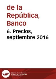 6. Precios, septiembre 2016 | Biblioteca Virtual Miguel de Cervantes