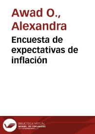 Encuesta de expectativas de inflación | Biblioteca Virtual Miguel de Cervantes