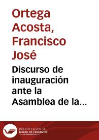 Discurso de inauguración ante la Asamblea de la Asociación Bancaria | Biblioteca Virtual Miguel de Cervantes