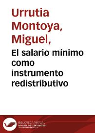 El salario mínimo como instrumento redistributivo | Biblioteca Virtual Miguel de Cervantes