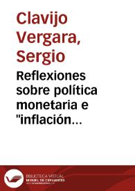 Reflexiones sobre política monetaria e "inflación objetivo" en Colombia | Biblioteca Virtual Miguel de Cervantes