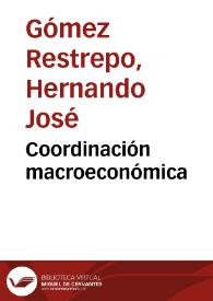 Coordinación macroeconómica | Biblioteca Virtual Miguel de Cervantes