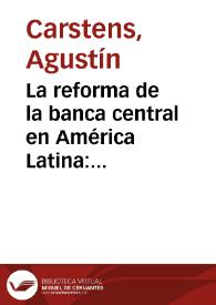 La reforma de la banca central en América Latina: logros y desafíos | Biblioteca Virtual Miguel de Cervantes