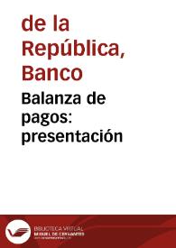 Balanza de pagos: presentación | Biblioteca Virtual Miguel de Cervantes