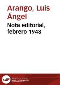 Nota editorial, febrero 1948 | Biblioteca Virtual Miguel de Cervantes