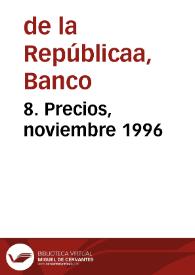 8. Precios, noviembre 1996 | Biblioteca Virtual Miguel de Cervantes