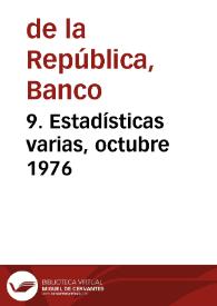 9. Estadísticas varias, octubre 1976 | Biblioteca Virtual Miguel de Cervantes