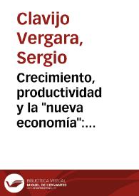 Crecimiento, productividad y la "nueva economía": implicaciones para Colombia | Biblioteca Virtual Miguel de Cervantes