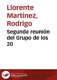 Segunda reunión del Grupo de los 20 | Biblioteca Virtual Miguel de Cervantes