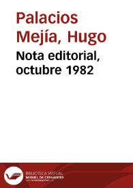 Nota editorial, octubre 1982 | Biblioteca Virtual Miguel de Cervantes