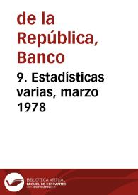 9. Estadísticas varias, marzo 1978 | Biblioteca Virtual Miguel de Cervantes