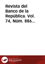 Revista del Banco de la República. Vol. 74, Núm. 886 (agosto 2001) | Biblioteca Virtual Miguel de Cervantes