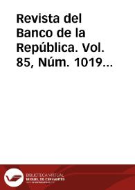 Revista del Banco de la República. Vol. 85, Núm. 1019 (septiembre 2012) | Biblioteca Virtual Miguel de Cervantes