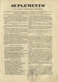 El Constituyente : Periódico Oficial del Gobierno de Oaxaca. Suplemento de actos y decretos oficiales, domingo 1 de junio de 1856 | Biblioteca Virtual Miguel de Cervantes