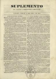 El Constituyente : Periódico Oficial del Gobierno de Oaxaca. Suplemento de actos y decretos oficiales, jueves 12 de junio de 1856 | Biblioteca Virtual Miguel de Cervantes