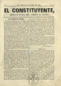 El Constituyente : Periódico Oficial del Gobierno de Oaxaca. Tomo I, núm. 15, domingo 15 de junio de 1856 | Biblioteca Virtual Miguel de Cervantes