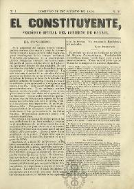 El Constituyente : Periódico Oficial del Gobierno de Oaxaca. Tomo I, núm. 35, domingo 24 de agosto de 1856 | Biblioteca Virtual Miguel de Cervantes