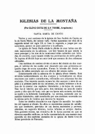 Iglesias de la montaña. Santa María de Cayón y San Miguel de la Penilla / por Elías Ortiz de la Torre | Biblioteca Virtual Miguel de Cervantes