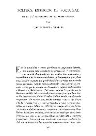 Política exterior de Portugal en el 25.º aniversario de su nuevo régimen / por Camilo Barcía Trelles | Biblioteca Virtual Miguel de Cervantes