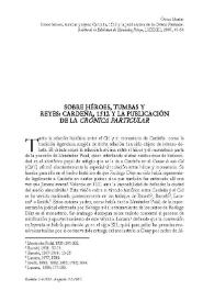 Sobre héroes, tumbas y reyes: Cardeña, 1512 y la publicación de la "Crónica Particular" / Óscar Martín | Biblioteca Virtual Miguel de Cervantes