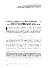 Los manuscritos machadianos de Sevilla y Burgos. (Historia, descripción, localización, análisis y transcripciones) / Rafael Alarcón Sierra | Biblioteca Virtual Miguel de Cervantes