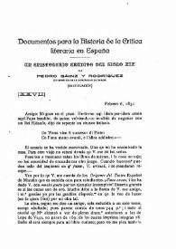 Documentos para la Historia de la Crítica literaria en España. Un epistolario erudito del siglo XIX (Continuación) / Pedro Sainz Rodríguez | Biblioteca Virtual Miguel de Cervantes