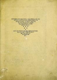 Hypnerotomachia poliphili vbi humana omnia non nisisomnium essedocet atque obiter plurima scita sane qu am digna commemorat / [Francesco Colonna] | Biblioteca Virtual Miguel de Cervantes