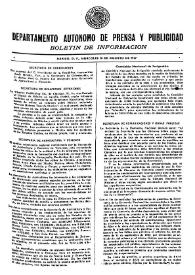 Boletín de Información. Departamento Autónomo de Publicidad y Propaganda [México]. Miércoles 18 de agosto de 1937 | Biblioteca Virtual Miguel de Cervantes