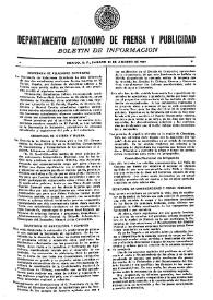 Boletín de Información. Departamento Autónomo de Publicidad y Propaganda [México]. Sábado 21 de agosto de 1937 | Biblioteca Virtual Miguel de Cervantes