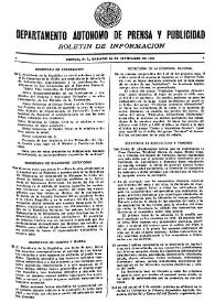 Boletín de Información. Departamento Autónomo de Publicidad y Propaganda [México]. Sábado 25 de septiembre de 1937 | Biblioteca Virtual Miguel de Cervantes