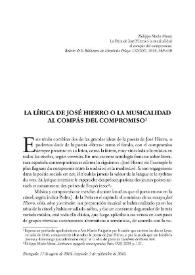 La lírica de José Hierro o la musicalidad al compás del compromiso / Philippe Merlo Morat | Biblioteca Virtual Miguel de Cervantes