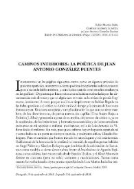 Caminos interiores: la poética de Juan Antonio González Fuentes / Morales Barba, Rafael | Biblioteca Virtual Miguel de Cervantes