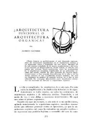 ¿Arquitectura funcional o arquitectura orgánica? / por Alberto Sartoris | Biblioteca Virtual Miguel de Cervantes