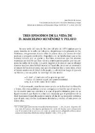 Tres episodios de la vida de D. Macelino Menéndez y Pelayo / José Ramón Luanco | Biblioteca Virtual Miguel de Cervantes