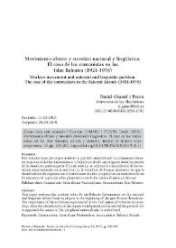 Movimiento obrero y cuestión nacional y lingüística. El caso de los comunistas en las Islas Baleares (1921-1978) / David Ginard Feron | Biblioteca Virtual Miguel de Cervantes