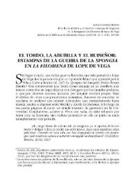 El tordo, la abubilla y el ruiseñor: estampas de la guerra de la "Spongia" en "La Filomena" de Lope de Vega / Julián González-Barrera | Biblioteca Virtual Miguel de Cervantes