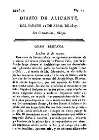 Diario de Alicante. Núm. 12, 12 de abril de 1817 | Biblioteca Virtual Miguel de Cervantes