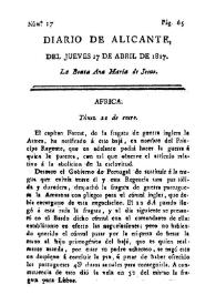 Diario de Alicante. Núm. 17, 17 de abril de 1817 | Biblioteca Virtual Miguel de Cervantes