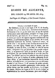 Diario de Alicante. Núm. 19, 19 de abril de 1817 | Biblioteca Virtual Miguel de Cervantes