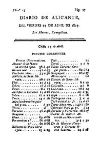 Diario de Alicante. Núm. 25, 25 de abril de 1817 | Biblioteca Virtual Miguel de Cervantes