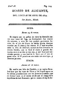 Diario de Alicante. Núm. 28, 28 de abril de 1817 | Biblioteca Virtual Miguel de Cervantes