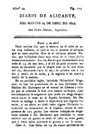 Diario de Alicante. Num. 29, 29 de abril de 1817 | Biblioteca Virtual Miguel de Cervantes