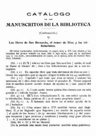 Catálogo de los manuscritos de la Biblioteca (Continuación) / Miguel Artigas y Ferrando | Biblioteca Virtual Miguel de Cervantes