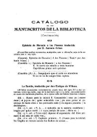 Catálogo de los manuscritos de la Biblioteca (Continuación) / Miguel Artigas y Ferrando | Biblioteca Virtual Miguel de Cervantes