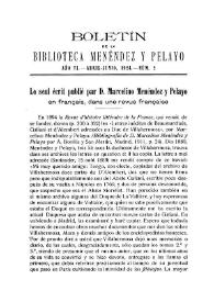 Le seul écrit publié par D. Marcelino Menéndez y Pelayo en français, dans une revue française / Alfred Morel-Fatio | Biblioteca Virtual Miguel de Cervantes