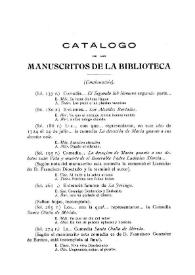 Catálogo de los manuscritos de la Biblioteca (Continuación) / Miguel Artigas y Ferrando | Biblioteca Virtual Miguel de Cervantes