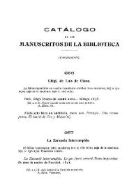 Catálogo de los manuscritos de la Biblioteca (Continuación) / Miguel Artigas y Ferrando | Biblioteca Virtual Miguel de Cervantes