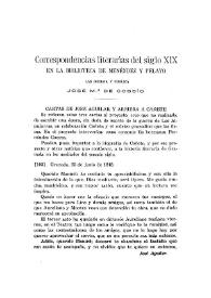 Correspondencias literarias del siglo XIX en la Biblioteca de Menéndez Pelayo / las ordena y publica José M.ª de Cossío | Biblioteca Virtual Miguel de Cervantes