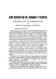 Don Sebastián de Miñano y Bedoya. Bosquejo biográfico / por Ignacio Aguilera y Santiago | Biblioteca Virtual Miguel de Cervantes