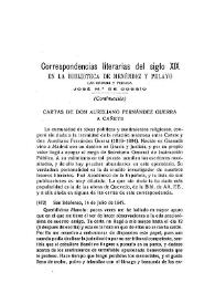 Correspondencias literarias del siglo XIX en la Biblioteca de Menéndez Pelayo (Continuación) / José María de Cossío | Biblioteca Virtual Miguel de Cervantes